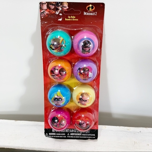 Disney Pixar The Incredibles 2 Lip Balm  Set of 8 - Picture 1 of 11
